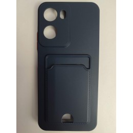 Чехол силиконовый Xiaomi Redmi А7 Pro матовый цветной с визитницей синий