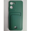Чехол силиконовый Xiaomi Redmi А7 Pro матовый цветной с визитницей зеленый