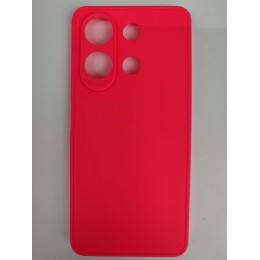 Чехол силиконовый Xiaomi Redmi Note 13 матовый с защитой камеры фуксия