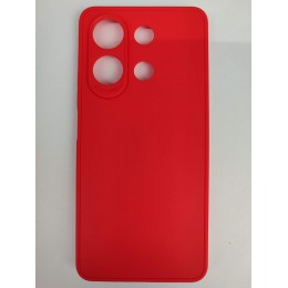 Чехол силиконовый Xiaomi Redmi Note 13 матовый с защитой камеры красный