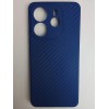 Чехол силиконовый Xiaomi Redmi Note 14 карбон синий
