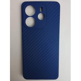 Чехол силиконовый Xiaomi Redmi Note 14 карбон синий