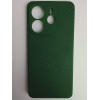 Чехол силиконовый Xiaomi Redmi Note 14 карбон зеленый