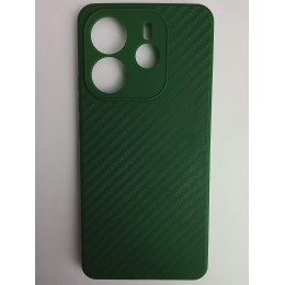 Чехол силиконовый Xiaomi Redmi Note 14 карбон зеленый