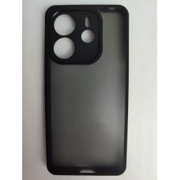 Чехол силиконовый Xiaomi Redmi Note 14 матовый с окантовкой черный