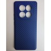 Чехол силиконовый Xiaomi Redmi Note 14 Pro карбон синий