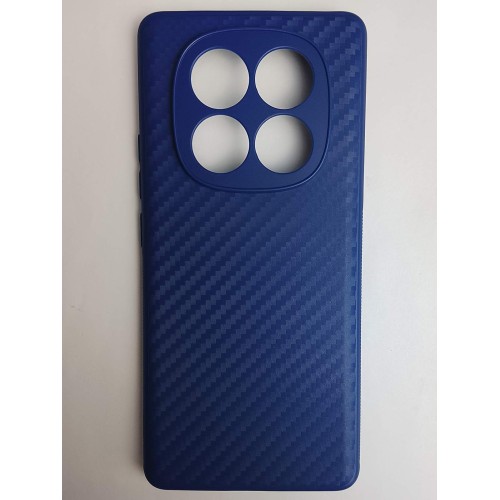 Чехол силиконовый Xiaomi Redmi Note 14 Pro карбон синий