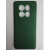 Чехол силиконовый Xiaomi Redmi Note 14 Pro карбон зеленый