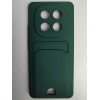 Чехол силиконовый Xiaomi Redmi Note 15 матовый цветной с визитницей зеленый