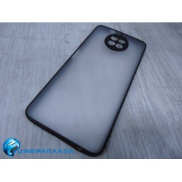 Чехол силиконовый Xiaomi Redmi Note 9T прозрачный с цв. бортиками и защитой камеры черный