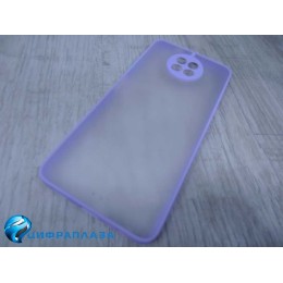 Чехол силиконовый Xiaomi Redmi Note 9T прозрачный с цв. бортиками и защитой камеры сиреневый