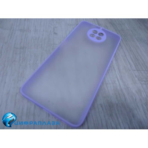 Чехол силиконовый Xiaomi Redmi Note 9T прозрачный с цв. бортиками и защитой камеры сиреневый
