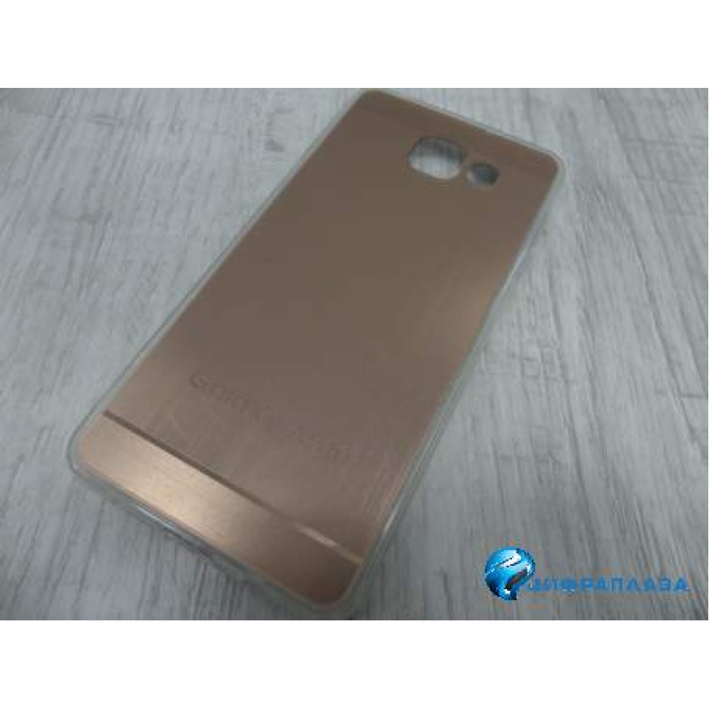 Чехол силиконовый зеркальный с полосками Samsung A510 розовый