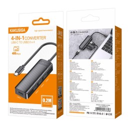 Хаб Type-C KAKUSIGA KSC-1409-M (4USB2.0) черный