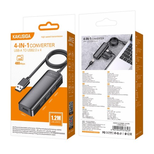 Хаб USB KAKUSIGA KSC-1409-H (4USB2.0) черный