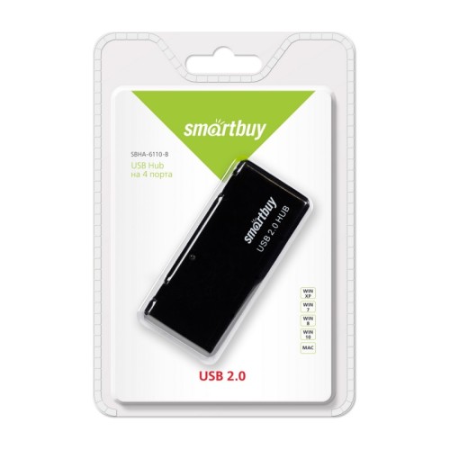 Хаб USB SMARTBUY SBHA-6110-K (4 порта 4USB2.0) черный
