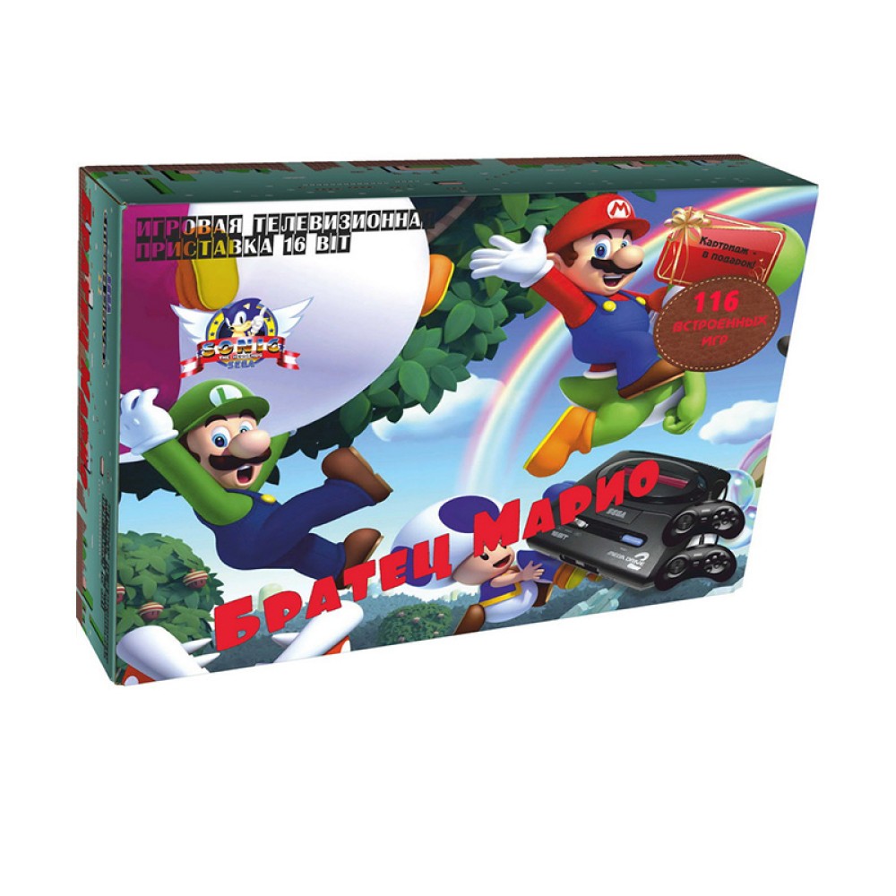 Игровая приставка SEGA 16 Bit Megadrive2 Mario (Братец Марио) AS-1806 (368 игр)