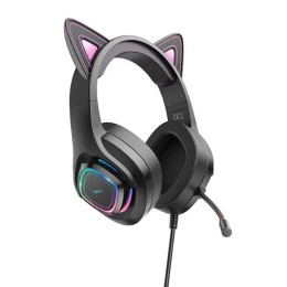 Игровые полноразмерные проводные наушники HOCO W107 Phantom Cat