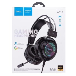 Игровые полноразмерные проводные наушники HOCO W110 черные