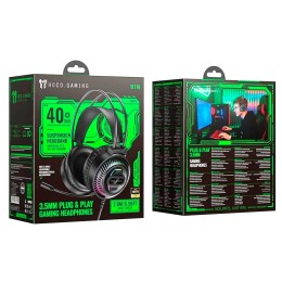 Игровые полноразмерные проводные наушники HOCO W118 черные