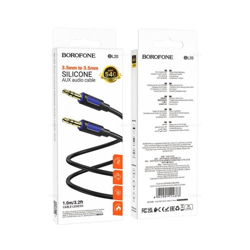 Кабель AUX - AUX BOROFONE BL20 (1m) черный