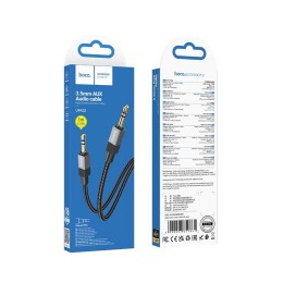 Кабель AUX - AUX HOCO UPA32 (1m/текстиль) черный