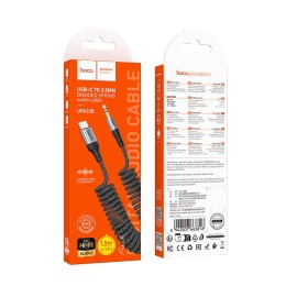  Кабель AUX - Type-C HOCO UPA33B (1.5m/текстиль/пружина) черный