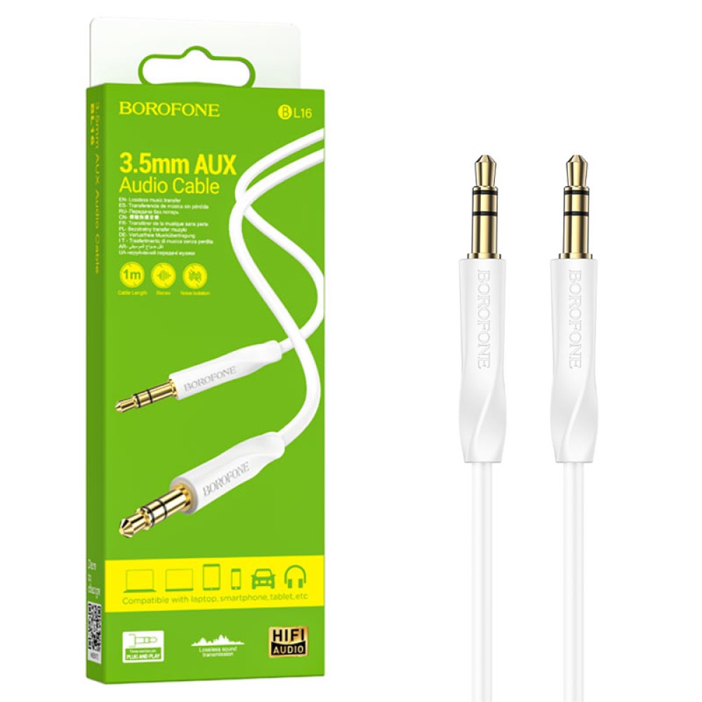 Кабель AUX BOROFONE BL16 (1m) белый