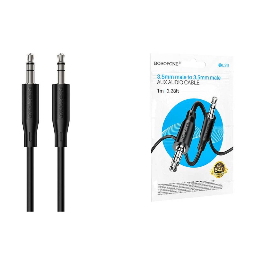 Кабель AUX BOROFONE BL26 (1m) черный