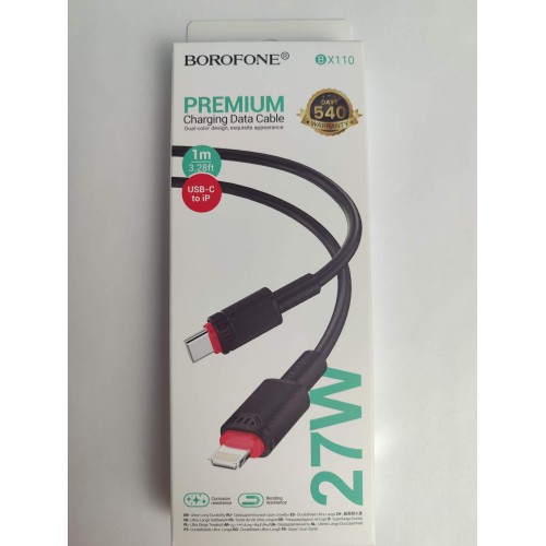 Кабель Lightning - Type-C BOROFONE BX110 (27W/1m) черный