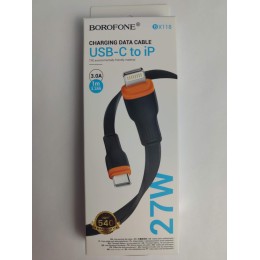 Кабель Lightning - Type-C BOROFONE BX118 (27W/3A/1m) черный