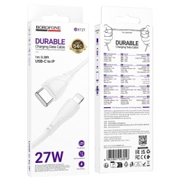 Кабель Lightning - Type-C BOROFONE BX121 (20W/3A/1m) белый