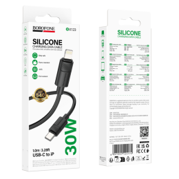 Кабель Lightning - Type-C BOROFONE BX123 (30W/3A/1m/силиконовый) черный
