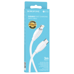 Кабель Lightning - Type-C BOROFONE BX19 (20W/3A/3m) белый