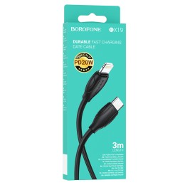 Кабель Lightning - Type-C BOROFONE BX19 (20W/3A/3m) черный