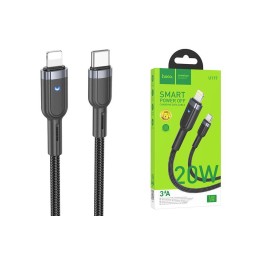 Кабель Lightning - Type-C HOCO U117 (27W/3A/1.2m/текстиль) черный