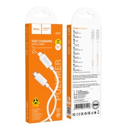Кабель Lightning - Type-C HOCO X107 (27W/3A/1m) белый