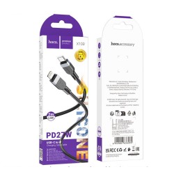 Кабель Lightning - Type-C HOCO X109 (27W/3A/2m/силиконовый) черный