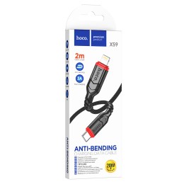 Кабель Lightning - Type-C HOCO X59 (20W/3A/2m/текстиль) черный