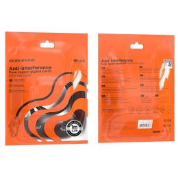 Кабель патч-корд UTP, RJ-45, BOROFONE BUS01 (1m) черный