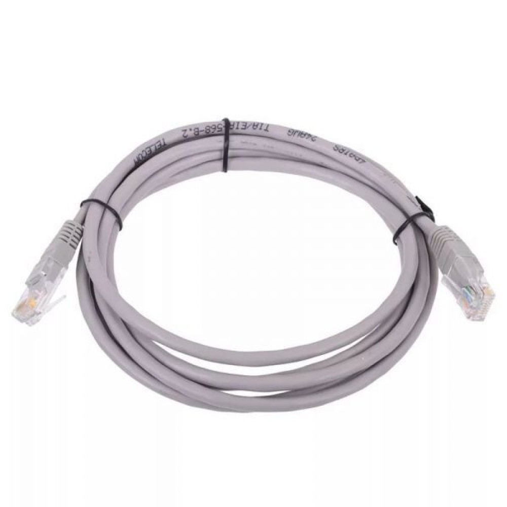 Кабель патч-корд UTP, RJ-45, кат. 5e, 5m серый