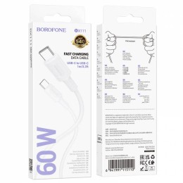 Кабель Type-C - Type-C BOROFONE BX111 (60W/1m) белый
