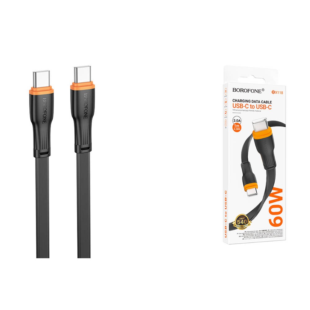Кабель Type-C - Type-C BOROFONE BX118 (3A/60W/1m) черный