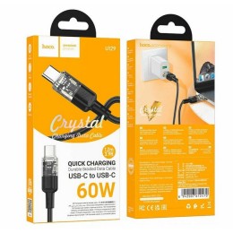 Кабель Type-C - Type-C HOCO U129 (60W/3А/1.2m/текстиль) черный