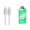 Кабель Type-C - Type-C HOCO U134 (240W/1,8m/текстиль) серый