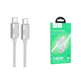 Кабель Type-C - Type-C HOCO U134 (240W/1,8m/текстиль) серый