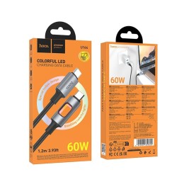 Кабель Type-C - Type-C HOCO U144 (60W/3А/1.2m/текстиль) черный