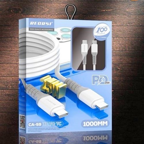 Кабель Type-C - Type-C RECRSI CA-59 (25W/1m) белый