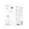 Кабель USB - Lightning BOROFONE BX115 (2.4A/1m/силиконовый) белый