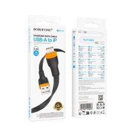 Кабель USB - Lightning BOROFONE BX118 (2.4A/1m) черный